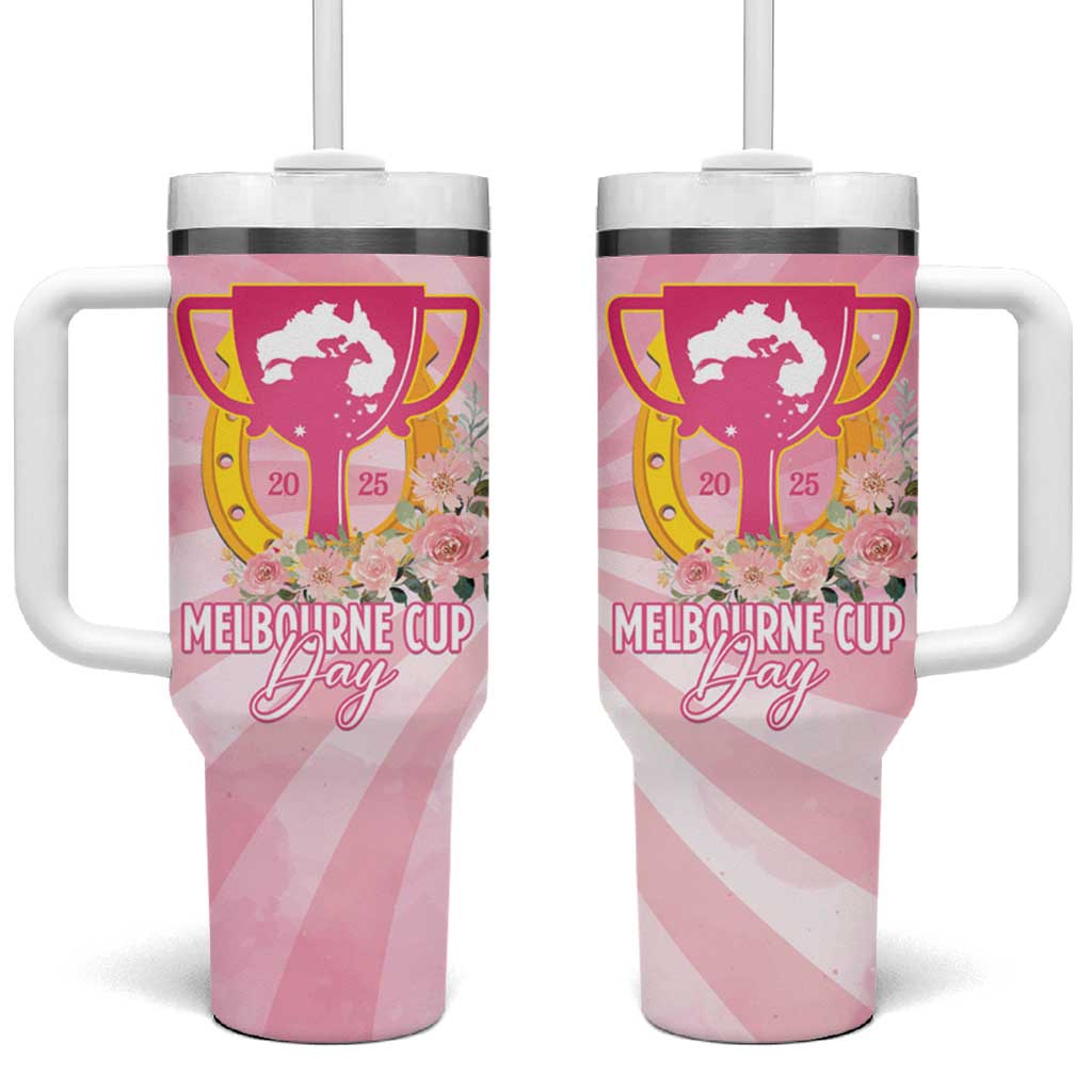 Australia Cup Melbourne Horse Racing Tumbler With Handle 2025 Champion Trophy With Horseshoe - Wonder Print Shop