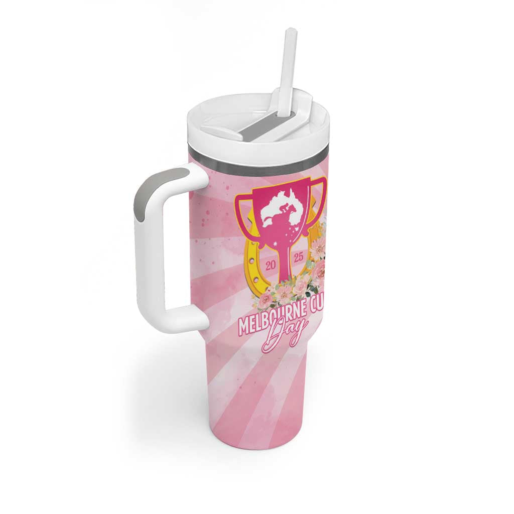 Australia Cup Melbourne Horse Racing Tumbler With Handle 2025 Champion Trophy With Horseshoe - Wonder Print Shop