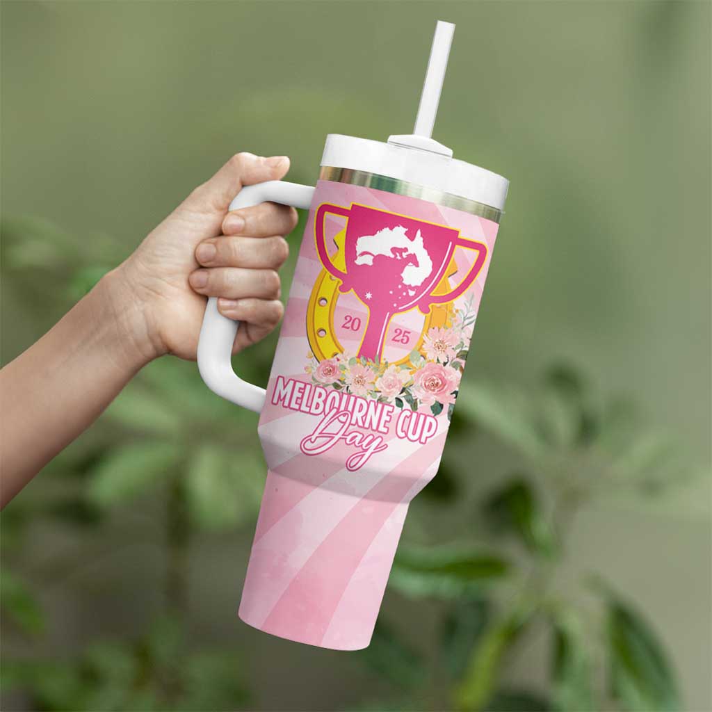 Australia Cup Melbourne Horse Racing Tumbler With Handle 2025 Champion Trophy With Horseshoe - Wonder Print Shop