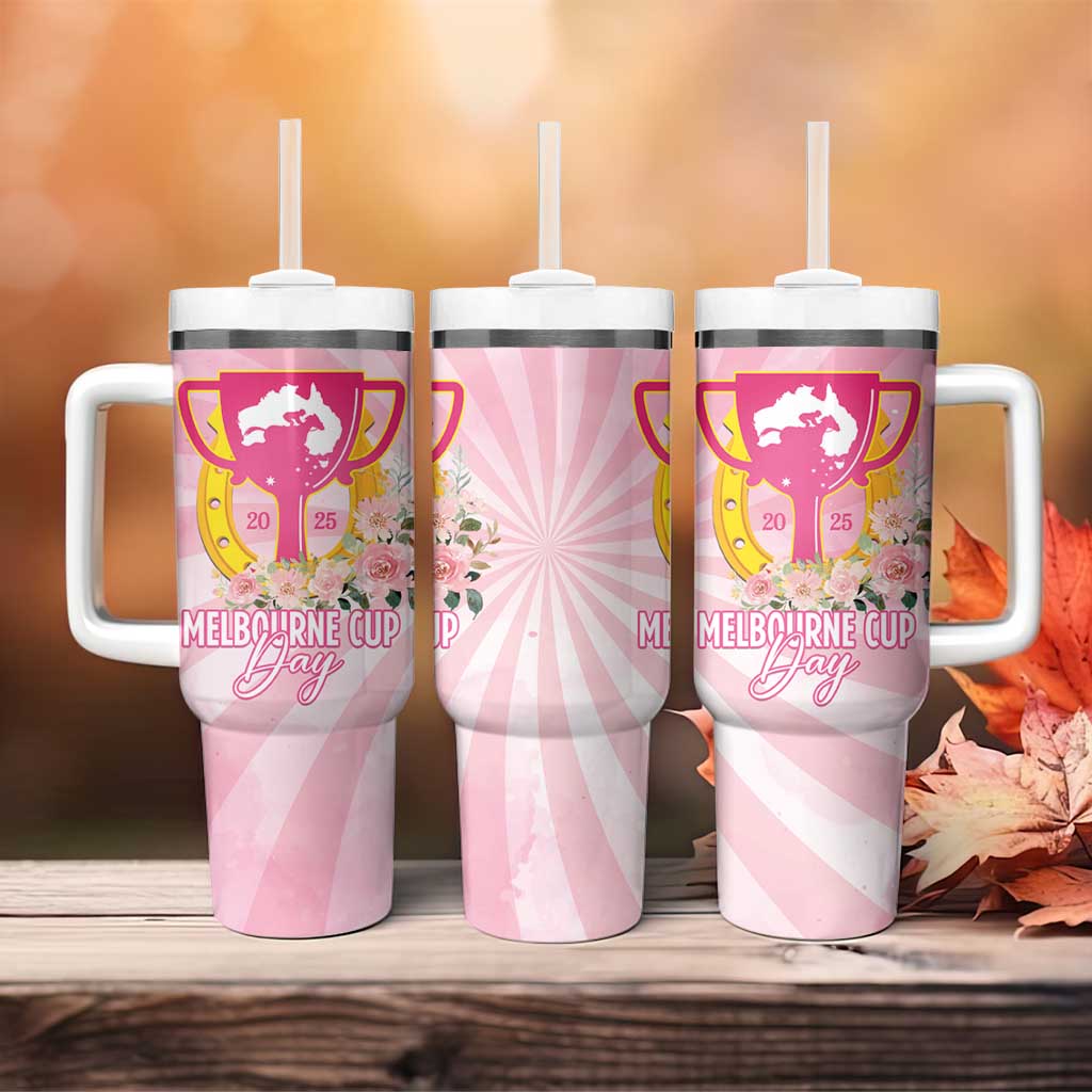 Australia Cup Melbourne Horse Racing Tumbler With Handle 2025 Champion Trophy With Horseshoe - Wonder Print Shop