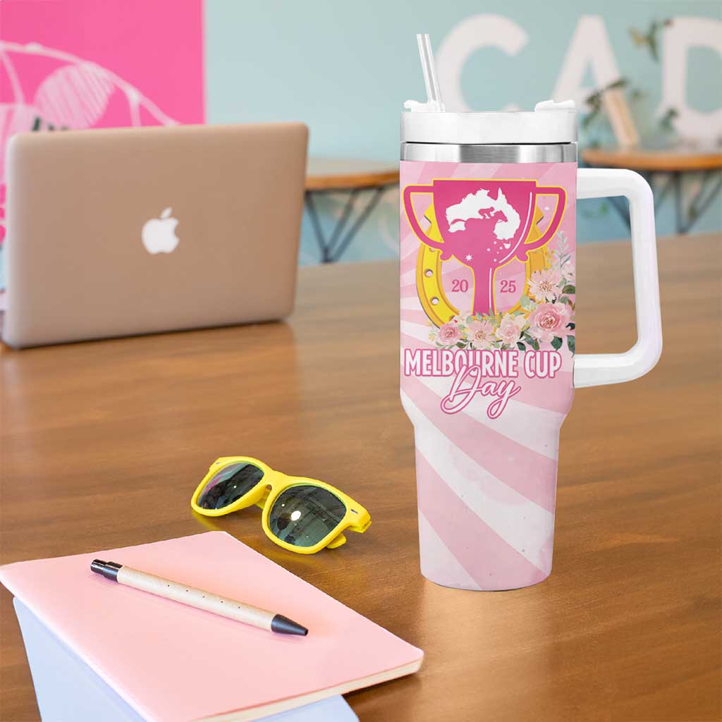 Australia Cup Melbourne Horse Racing Tumbler With Handle 2025 Champion Trophy With Horseshoe - Wonder Print Shop