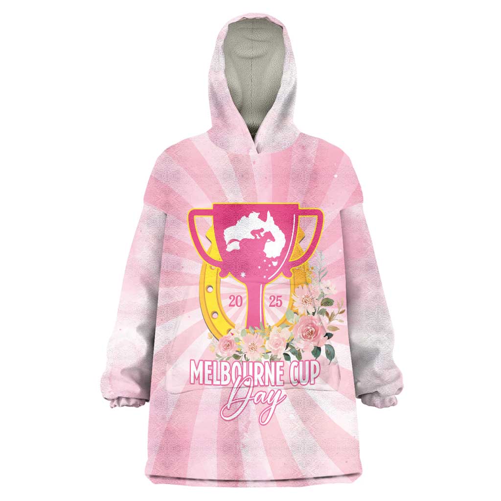 Australia Cup Melbourne Horse Racing Wearable Blanket Hoodie 2025 Champion Trophy With Horseshoe - Wonder Print Shop