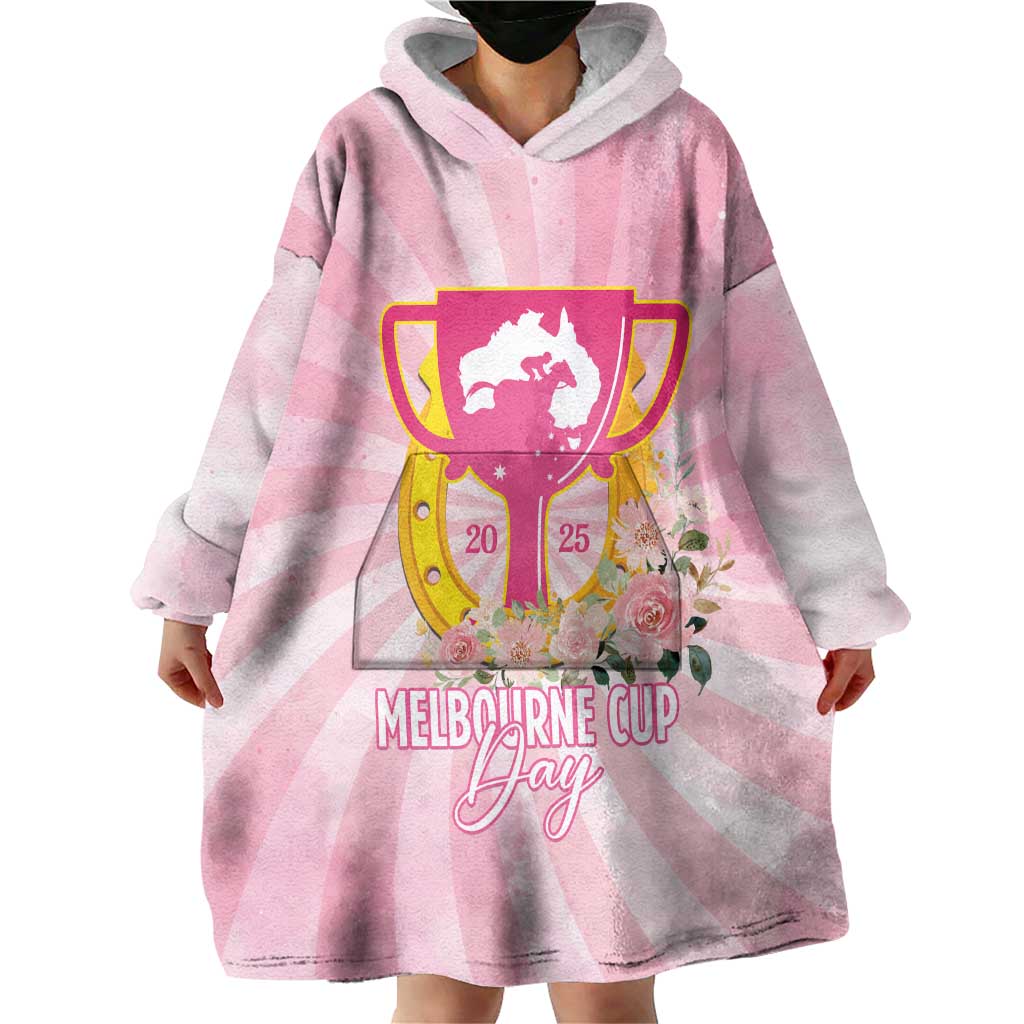 Australia Cup Melbourne Horse Racing Wearable Blanket Hoodie 2025 Champion Trophy With Horseshoe - Wonder Print Shop