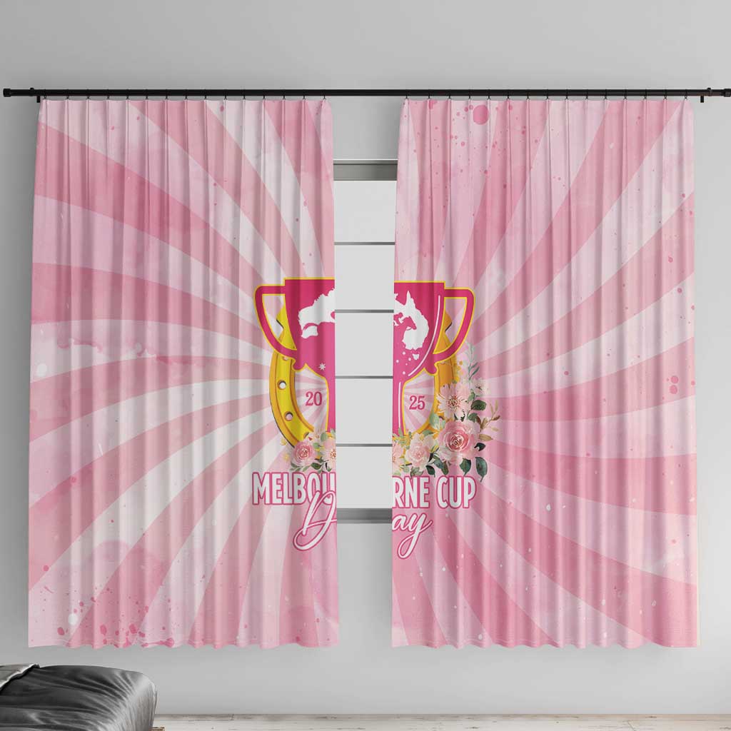 Australia Cup Melbourne Horse Racing Window Curtain 2025 Champion Trophy With Horseshoe - Wonder Print Shop