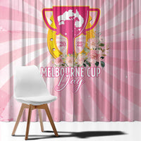 Australia Cup Melbourne Horse Racing Window Curtain 2025 Champion Trophy With Horseshoe - Wonder Print Shop