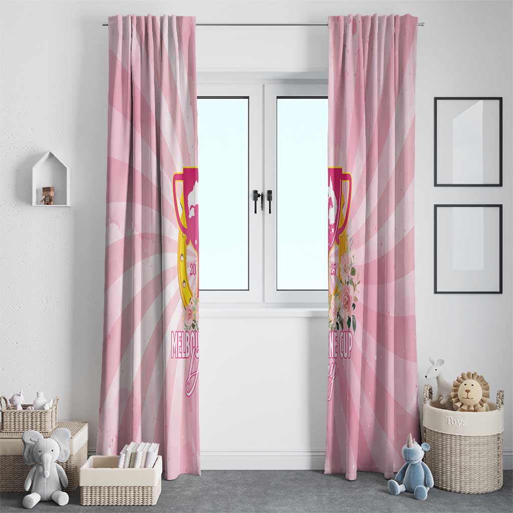 Australia Cup Melbourne Horse Racing Window Curtain 2025 Champion Trophy With Horseshoe - Wonder Print Shop