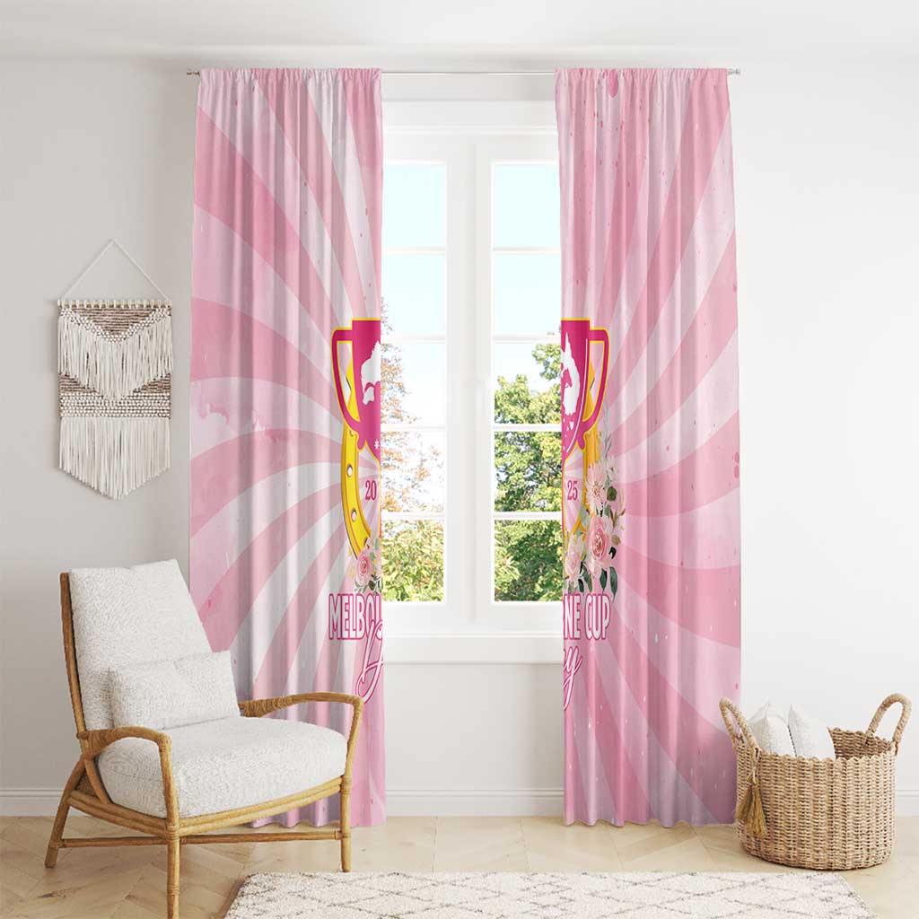 Australia Cup Melbourne Horse Racing Window Curtain 2025 Champion Trophy With Horseshoe - Wonder Print Shop