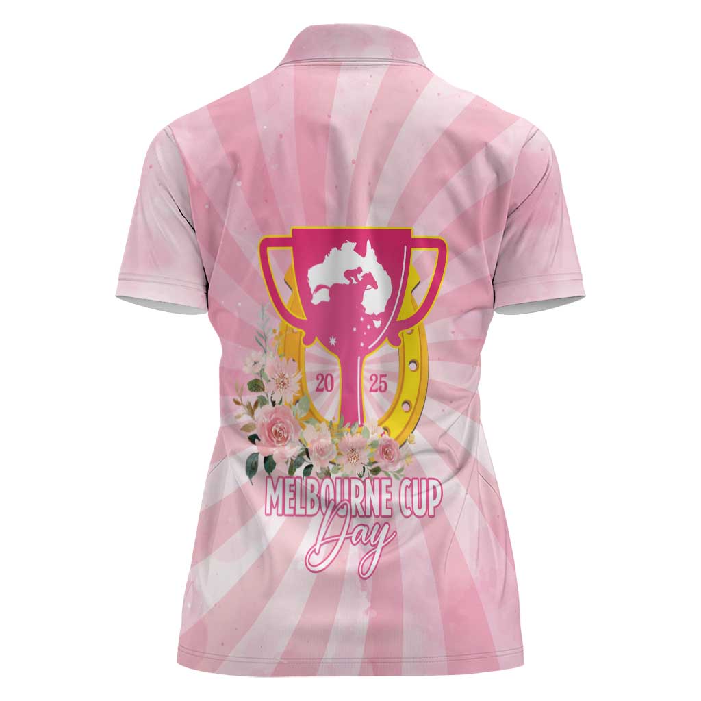 Australia Cup Melbourne Horse Racing Women Polo Shirt 2025 Champion Trophy With Horseshoe - Wonder Print Shop