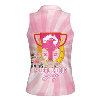 Australia Cup Melbourne Horse Racing Women Sleeveless Polo Shirt 2025 Champion Trophy With Horseshoe - Wonder Print Shop
