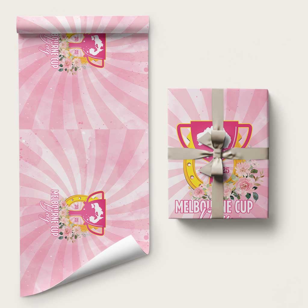 Australia Cup Melbourne Horse Racing Wrapping Paper 2025 Champion Trophy With Horseshoe - Wonder Print Shop