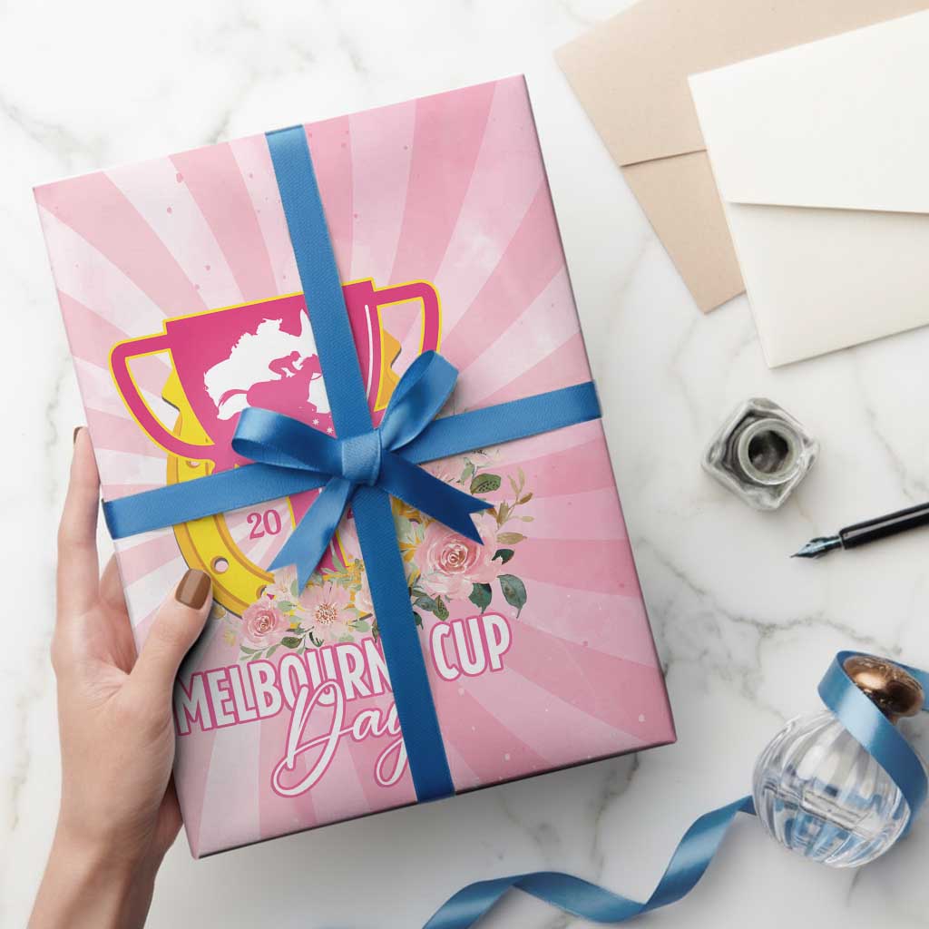 Australia Cup Melbourne Horse Racing Wrapping Paper 2025 Champion Trophy With Horseshoe - Wonder Print Shop