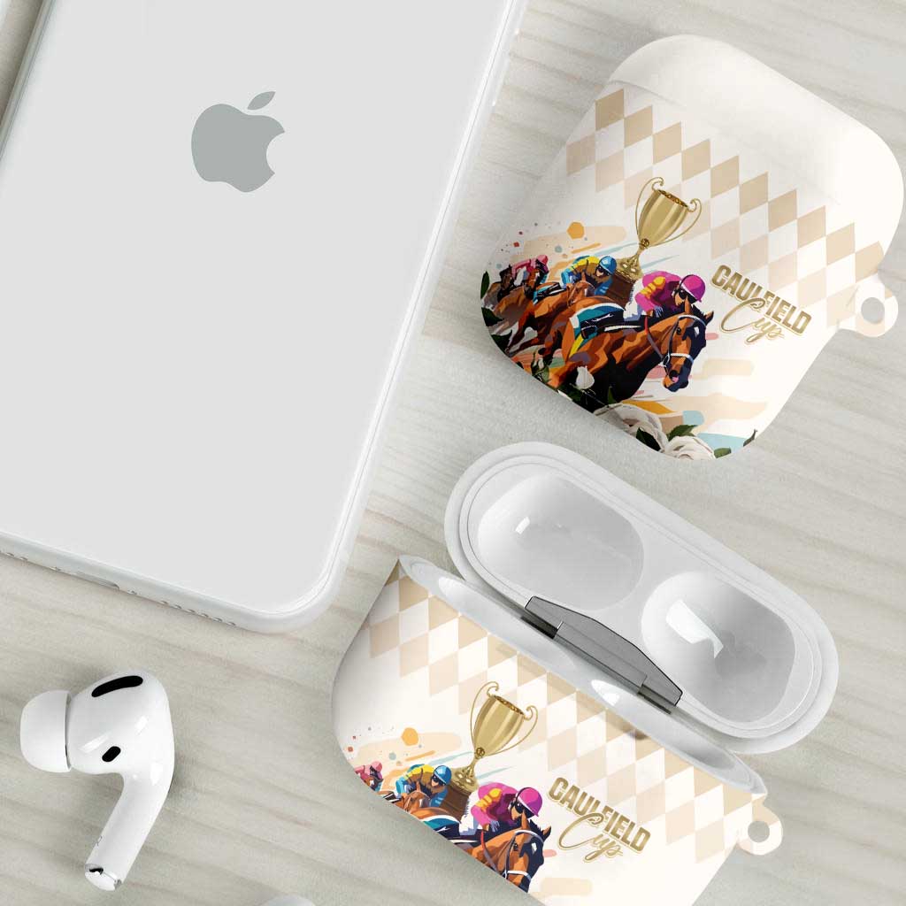 Australia Cup Caulfield Horse Racing AirPods Case Champion Trophy Mix White Roses - Wonder Print Shop
