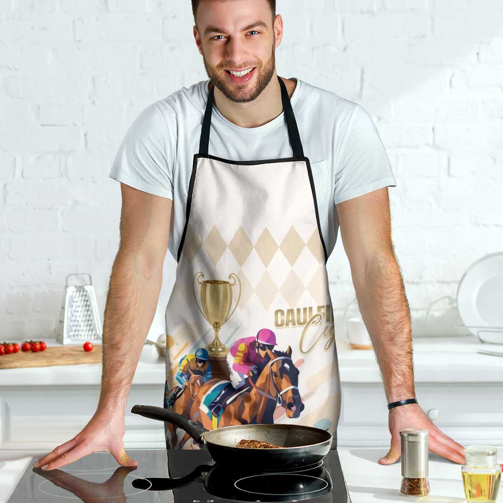 Australia Cup Caulfield Horse Racing Apron Champion Trophy Mix White Roses - Wonder Print Shop