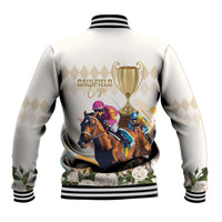Australia Cup Caulfield Horse Racing Baseball Jacket Champion Trophy Mix White Roses - Wonder Print Shop