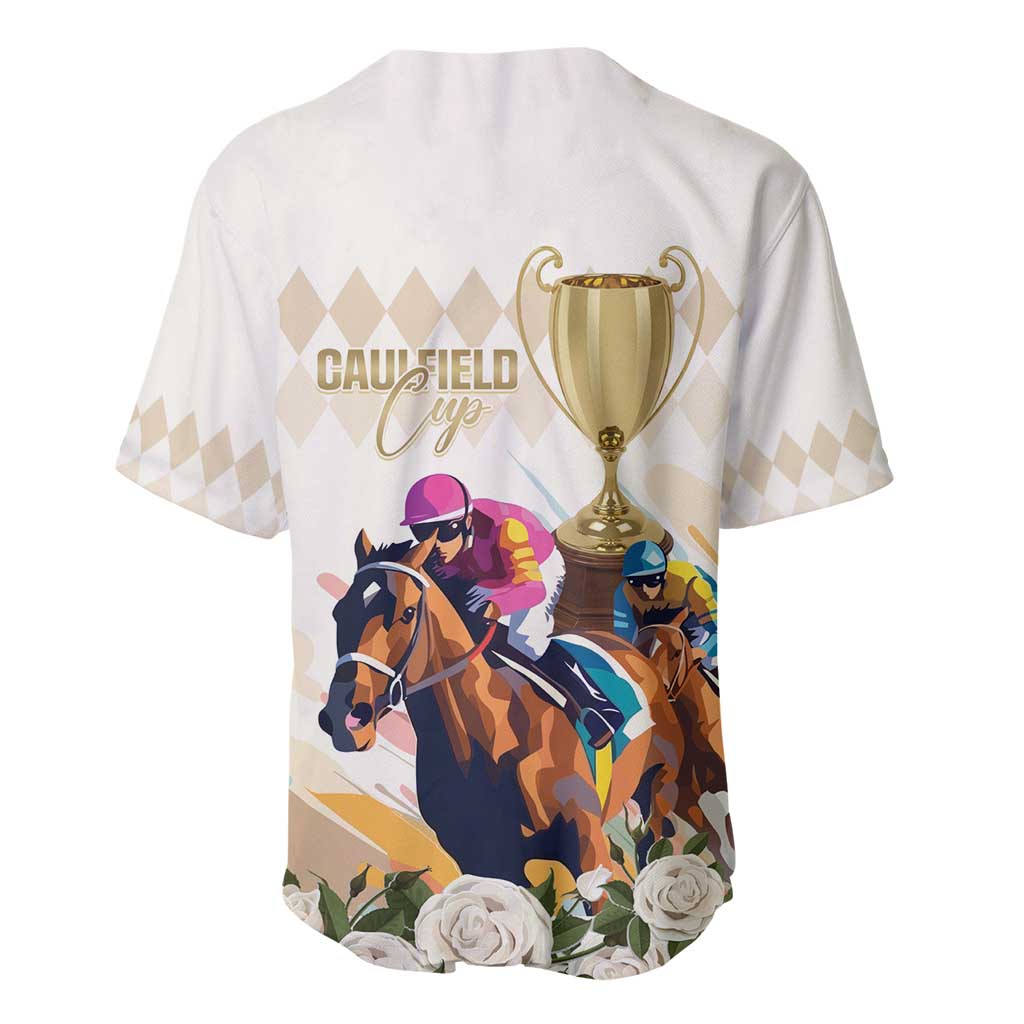 Australia Cup Caulfield Horse Racing Baseball Jersey Champion Trophy Mix White Roses - Wonder Print Shop