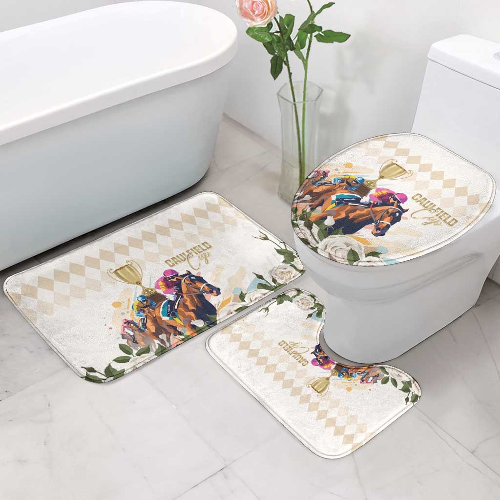 Australia Cup Caulfield Horse Racing Bathroom Set Champion Trophy Mix White Roses - Wonder Print Shop