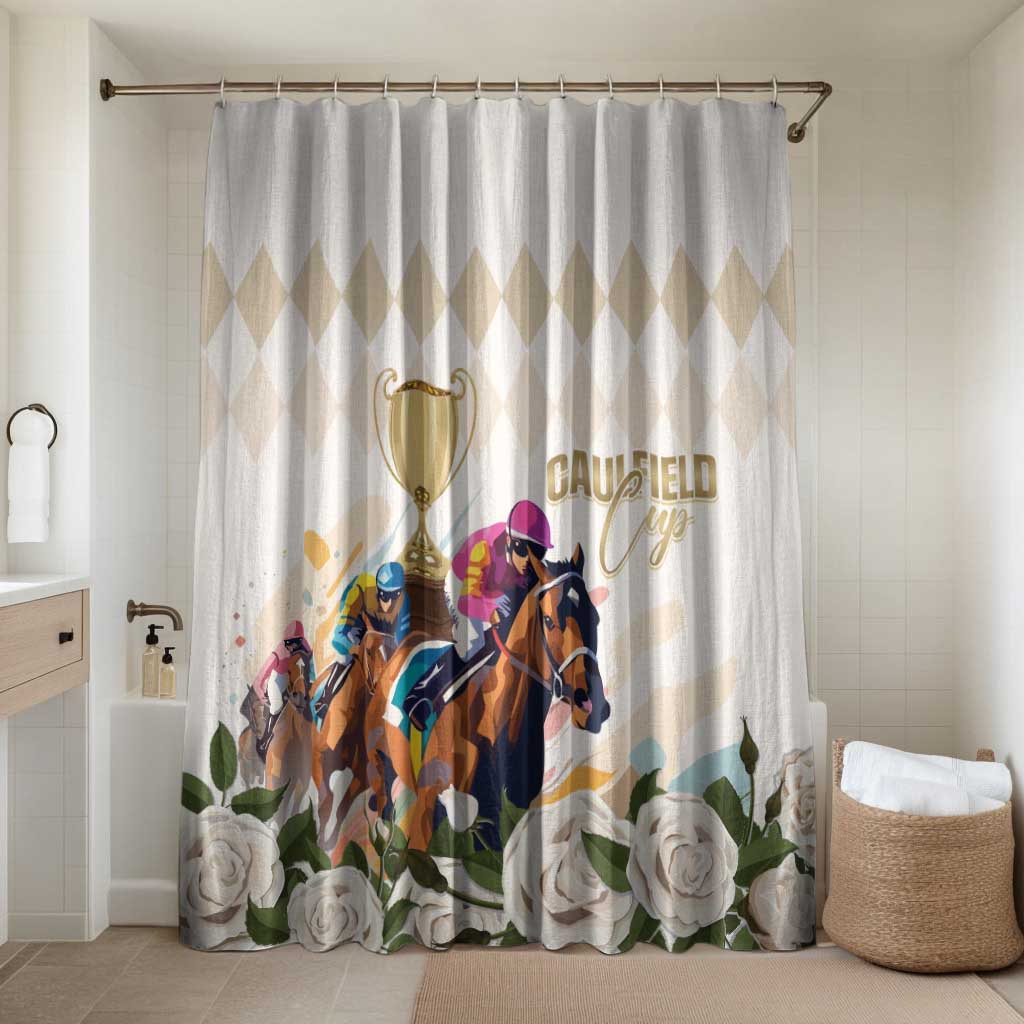 Australia Cup Caulfield Horse Racing Bathroom Set Champion Trophy Mix White Roses - Wonder Print Shop