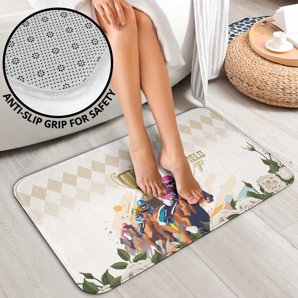 Australia Cup Caulfield Horse Racing Bathroom Set Champion Trophy Mix White Roses - Wonder Print Shop