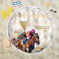 Australia Cup Caulfield Horse Racing Beach Blanket Champion Trophy Mix White Roses - Wonder Print Shop