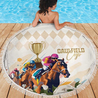Australia Cup Caulfield Horse Racing Beach Blanket Champion Trophy Mix White Roses - Wonder Print Shop