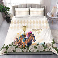 Australia Cup Caulfield Horse Racing Bedding Set Champion Trophy Mix White Roses - Wonder Print Shop