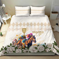 Australia Cup Caulfield Horse Racing Bedding Set Champion Trophy Mix White Roses - Wonder Print Shop