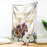 Australia Cup Caulfield Horse Racing Blanket Champion Trophy Mix White Roses - Wonder Print Shop