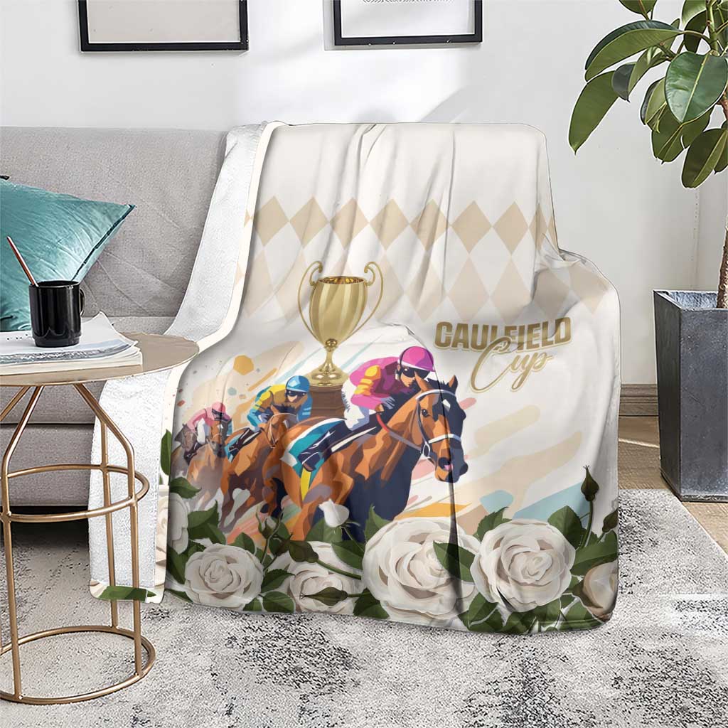 Australia Cup Caulfield Horse Racing Blanket Champion Trophy Mix White Roses - Wonder Print Shop