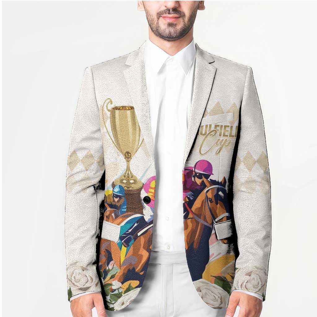 Australia Cup Caulfield Horse Racing Blazer Champion Trophy Mix White Roses - Wonder Print Shop