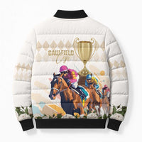 Australia Cup Caulfield Horse Racing Bomber Puffer Jacket Champion Trophy Mix White Roses - Wonder Print Shop