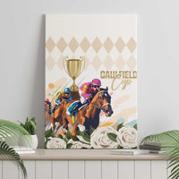 Australia Cup Caulfield Horse Racing Canvas Wall Art Champion Trophy Mix White Roses - Wonder Print Shop