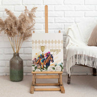 Australia Cup Caulfield Horse Racing Canvas Wall Art Champion Trophy Mix White Roses - Wonder Print Shop