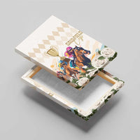 Australia Cup Caulfield Horse Racing Canvas Wall Art Champion Trophy Mix White Roses - Wonder Print Shop