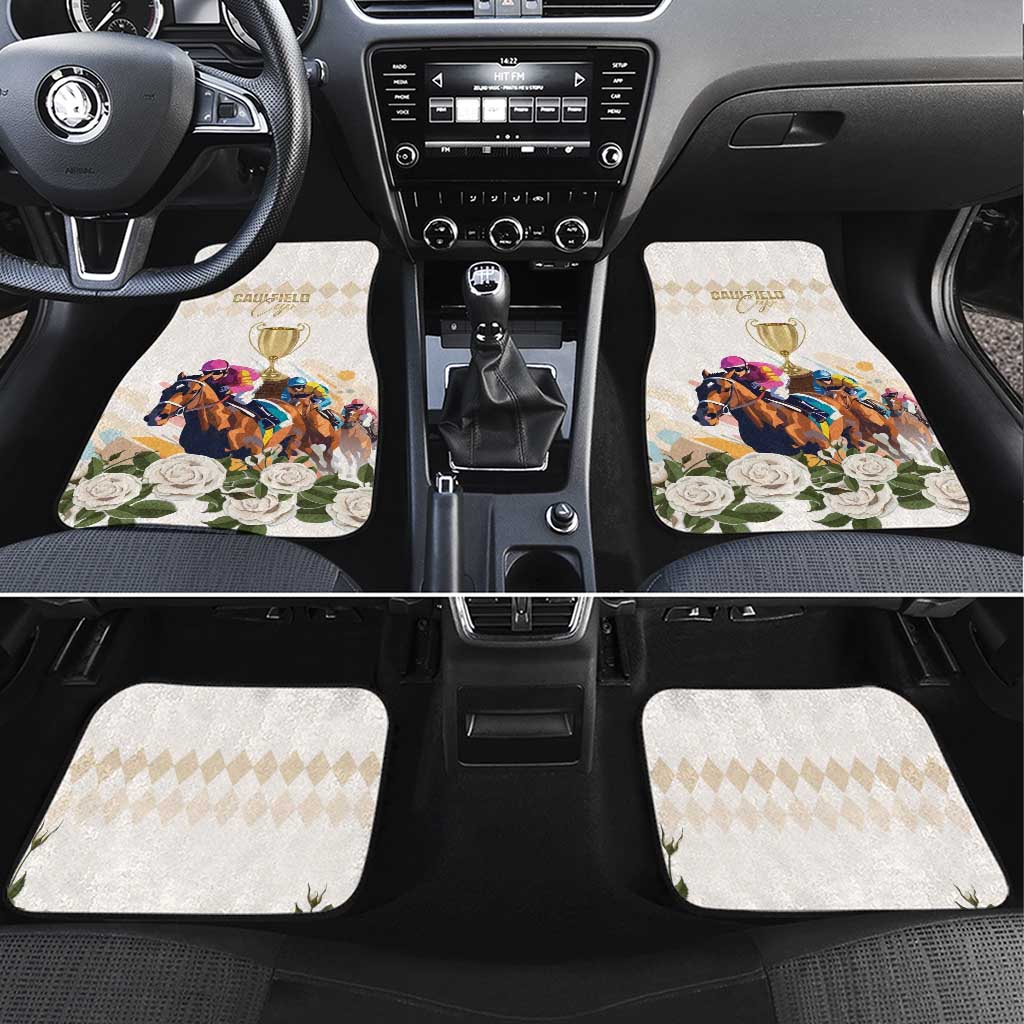 Australia Cup Caulfield Horse Racing Car Mats Champion Trophy Mix White Roses - Wonder Print Shop