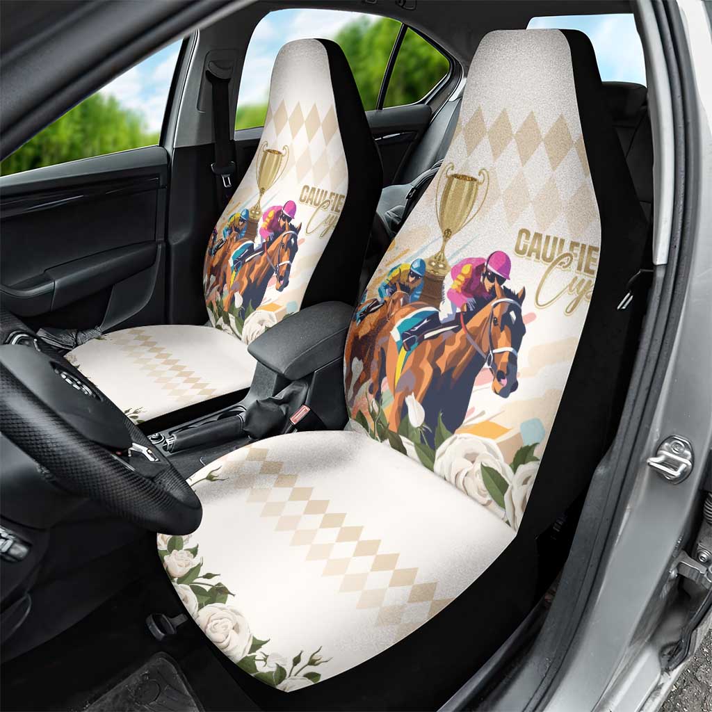 Australia Cup Caulfield Horse Racing Car Seat Cover Champion Trophy Mix White Roses - Wonder Print Shop