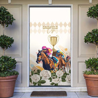 Australia Cup Caulfield Horse Racing Door Cover Champion Trophy Mix White Roses - Wonder Print Shop