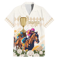 Australia Cup Caulfield Horse Racing Family Matching Mermaid Dress and Hawaiian Shirt Champion Trophy Mix White Roses - Wonder Print Shop