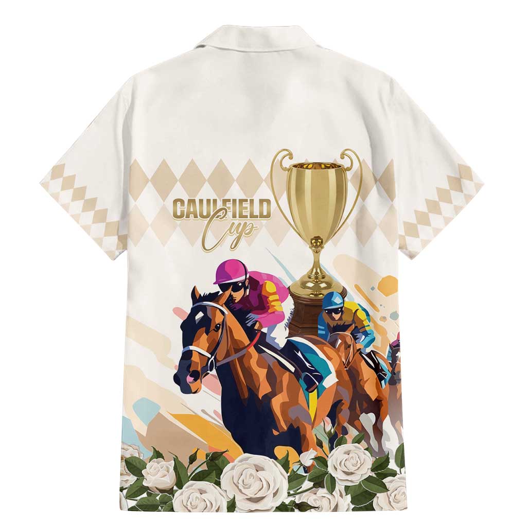 Australia Cup Caulfield Horse Racing Family Matching Mermaid Dress and Hawaiian Shirt Champion Trophy Mix White Roses - Wonder Print Shop