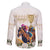 Australia Cup Caulfield Horse Racing Family Matching Off The Shoulder Long Sleeve Dress and Hawaiian Shirt Champion Trophy Mix White Roses - Wonder Print Shop