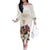 Australia Cup Caulfield Horse Racing Family Matching Off The Shoulder Long Sleeve Dress and Hawaiian Shirt Champion Trophy Mix White Roses - Wonder Print Shop