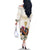 Australia Cup Caulfield Horse Racing Family Matching Off The Shoulder Long Sleeve Dress and Hawaiian Shirt Champion Trophy Mix White Roses - Wonder Print Shop