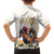 Australia Cup Caulfield Horse Racing Family Matching Off Shoulder Short Dress and Hawaiian Shirt Champion Trophy Mix White Roses - Wonder Print Shop