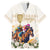 Australia Cup Caulfield Horse Racing Family Matching Off Shoulder Short Dress and Hawaiian Shirt Champion Trophy Mix White Roses - Wonder Print Shop