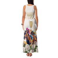Australia Cup Caulfield Horse Racing Family Matching Tank Maxi Dress and Hawaiian Shirt Champion Trophy Mix White Roses - Wonder Print Shop