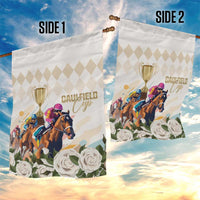 Australia Cup Caulfield Horse Racing Garden Flag Champion Trophy Mix White Roses - Wonder Print Shop