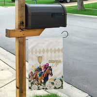 Australia Cup Caulfield Horse Racing Garden Flag Champion Trophy Mix White Roses - Wonder Print Shop