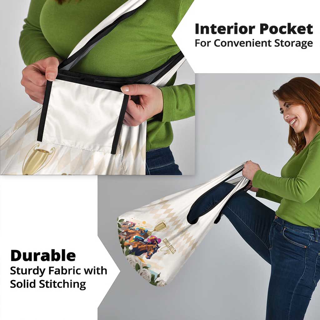 Australia Cup Caulfield Horse Racing Grocery Bag Champion Trophy Mix White Roses - Wonder Print Shop