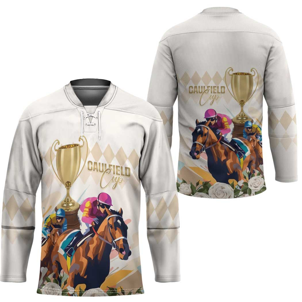 Australia Cup Caulfield Horse Racing Hockey Jersey Champion Trophy Mix White Roses - Wonder Print Shop