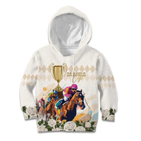 Australia Cup Caulfield Horse Racing Kid Hoodie Champion Trophy Mix White Roses - Wonder Print Shop