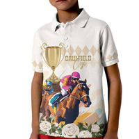 Australia Cup Caulfield Horse Racing Kid Polo Shirt Champion Trophy Mix White Roses - Wonder Print Shop
